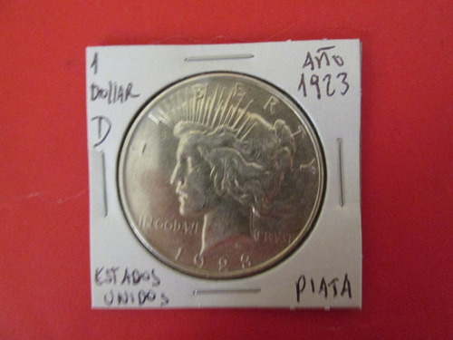 Moneda 1 Dollar Peace De Plata Estados Unidos 1923 Unc