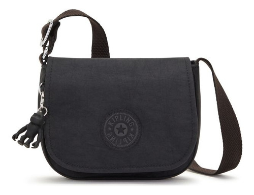 Bolsa Kipling Loreen Mini Preta Black Noir Acambamento Dos Ferragens Prata Desenho Do Tecido Liso