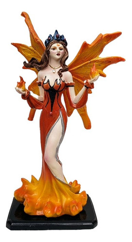 Figura Hada Elemental Del Fuego 27 Cm Alto 