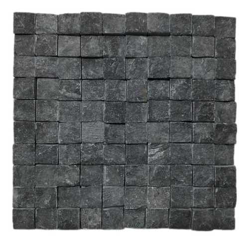 Mosaico Malla Con Piedra Negro Cenizo Interiores Exteriores 