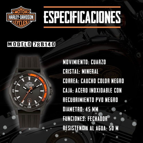 Reloj Harley Davidson 78b140 Acero Nuevo Original E-watch