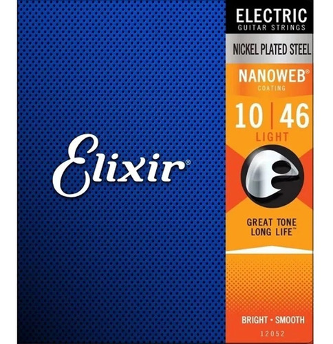 Imagem 1 de 3 de Encordoamento Elixir Cordas 0.10 Light Nanoweb Para Guitarra