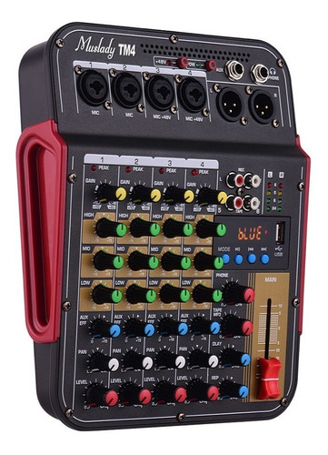 Muslady Tm4 - Mezclador De Audio Digital De 4 Canales