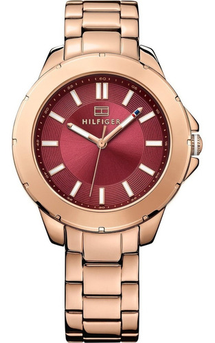 Reloj De Mujer Tommy Hilfiger Rosé Fondo Rojo 1781499