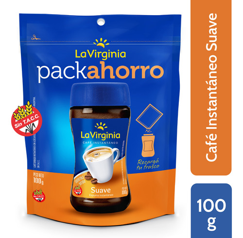 Cafe Instantaneo La Virginia Suave Espuma Doypack X 100 Gr