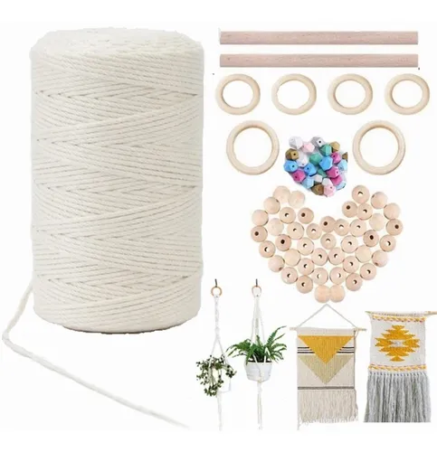 comprar Cordón Algodón Peinado 3mm 300 Metros+ Kit Macramé