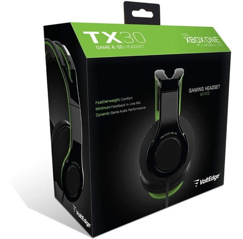 Headset Alámbrico Tx30 Voltedge Para Xbox One Color Verde/Negro