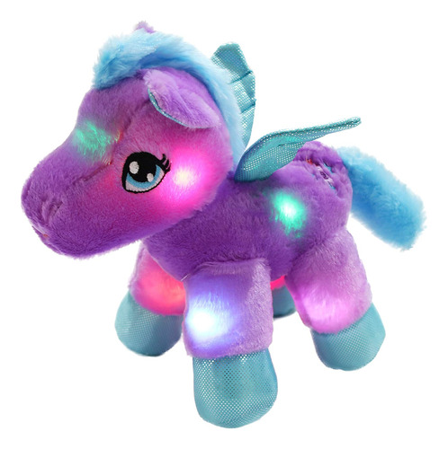 Iluminar Pegaso Animal De Peluche Resplandor Unicornio Led J