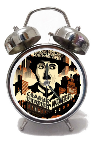 Charles Chaplin Tiempos Modernos Reloj Despertador Clásico