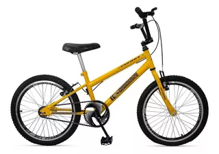 Bicicleta bmx freestyle infantil Ello Bike Energy aro 20 freios v-brakes cor amarelo/preto com descanso lateral