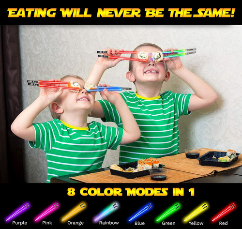 Lightsaber Chopsticks Light Up Star Wars Led Glowing 4 Pairs
