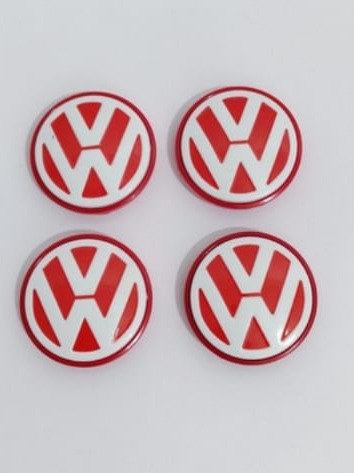 Centros De Rin Volkswagen 55mm Rojo/bco Jetta Polo Gol Vento