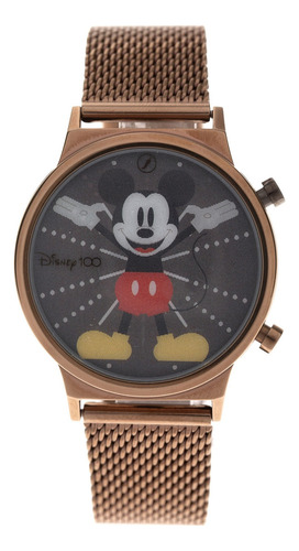 Relógio Digital Unissex Disney 100 Mickey Mouse Bege Quadrad