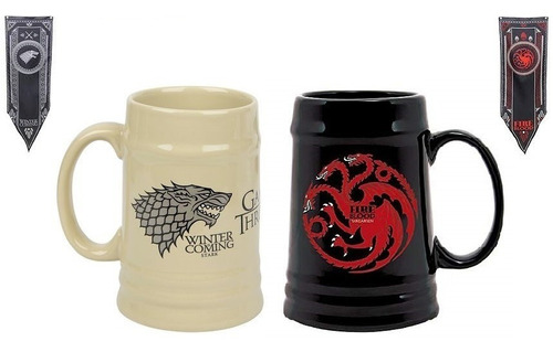 Jarra De Cerveza Juego De Tronos - House Stark Y Targaryen