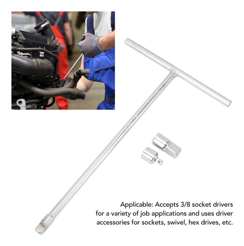 Llave Con Mango En T De 3/8 Pulgadas Con Adaptadores De 1/4