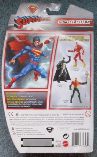 Superman Dc Total Heroes 6 Pulgadas Mattel Comics 2014 (Usado)