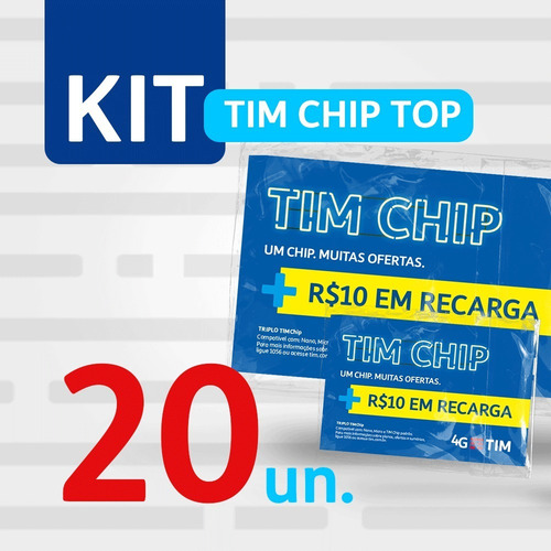 Imagem 1 de 2 de Kit 20 Tim Chip Top (com R$10 Em Recarga)