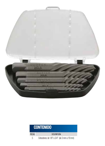 Surtek Extractores Cola De Cohino 5pzs 107040 Para Tornillos