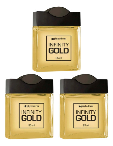 Colonia Phytoderm 95ml Masc Infinity Gold - C/ 3un Volume Da Unidade 95 Ml