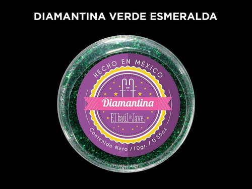 Diamantina Comestible El Baúl De Jave Verde Esmeralda