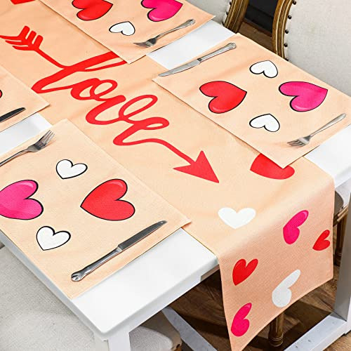 Manteles Vintage Para Mesa De San Valentín (7 Piezas)