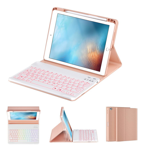 Funda Con Teclado Oyeeice/ Para iPad 9.7/ Pink