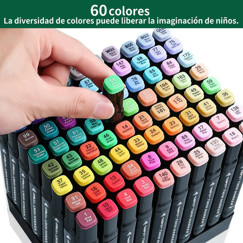 Marcadores Xin De Doble Punta Con 60 Colores
