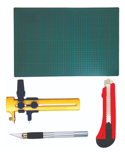 Kit 4 Art Base A3 Corte +  Bisturi + Cutter + Compas Cuota