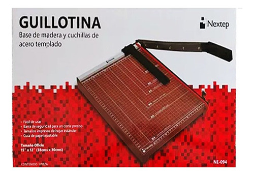 Guillotina Nextep Oficio 15 Max38cm Base Madera Corte Acero