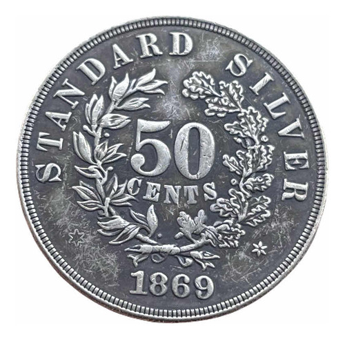 Moneda 50 Centavos De Dollar 1.869