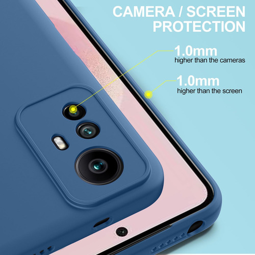 Funda Silicona Líquida Tpu Carcasa Para Redmi Note 12s+mica Azul Redmi Note 12s 4g