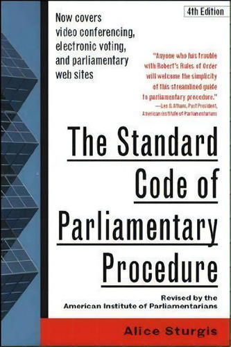The Standard Code Of Parliamentary Procedure, De American Institute Of Parliamentarians. Editorial Mcgraw Hill Education Europe, Tapa Blanda En Inglés