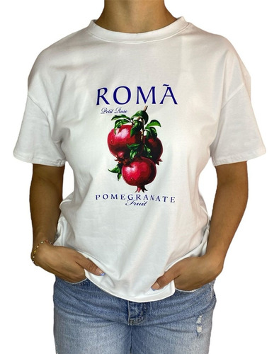 Playera Estampada Granada Oversize Mujer Moda Casual Premium