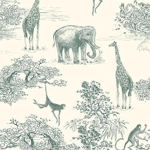 Jiffdiff Peel And Stick Wallpaper Cream White Animal Wallpap