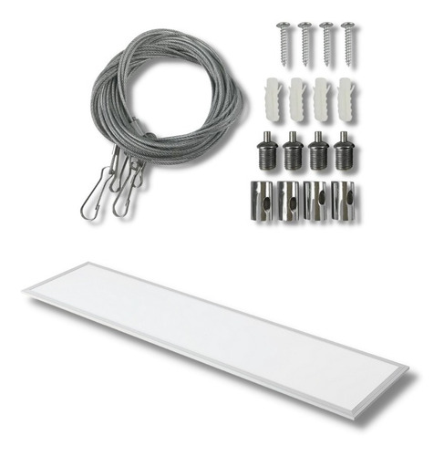 Imagen 1 de 10 de Panel Led 120x30 Para Embutir 48 W Frio +kit De Suspensión