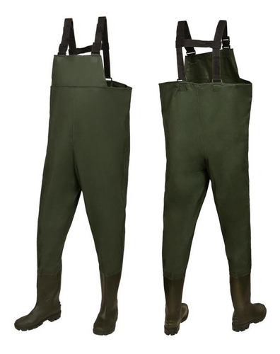 Wader Traje Pesca  Pvc Reforzado Con Botas Talles Impacto