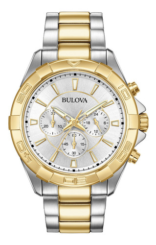 98a221 Reloj Bulova Clasico Sport Para Caballero Plat/dor