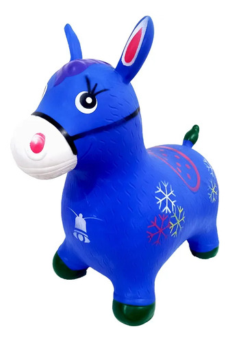 Cavalinho Upa Upa Brinquedo Infantil Pula Pula Som Pocotó Inmetro Burrinho Com Led Avant Distribuidora Cor Azul
