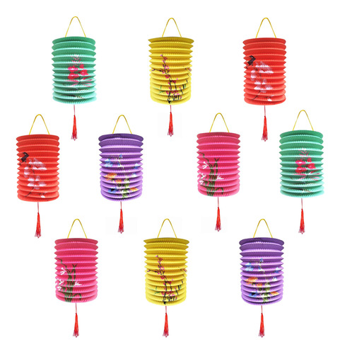 Farol De Papel Chino Y Decoraciones Japonesas, 10 Linternas 