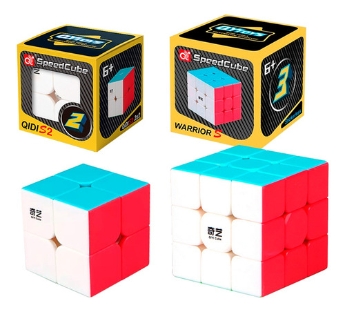 2 Cubos Rubik 2x2 3x3 Qiyi Qidi S2 Y Warrior S Stickerless