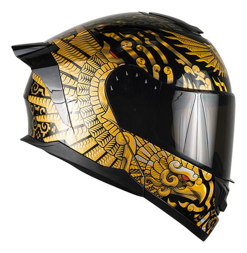 Casco Para Motociclista Abatible Zero Kuauhtli Dorado Kov