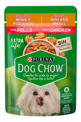 Purina Dog Chow Pollo Alimento Húmedo Adultos Minis Y Pequeños 100g