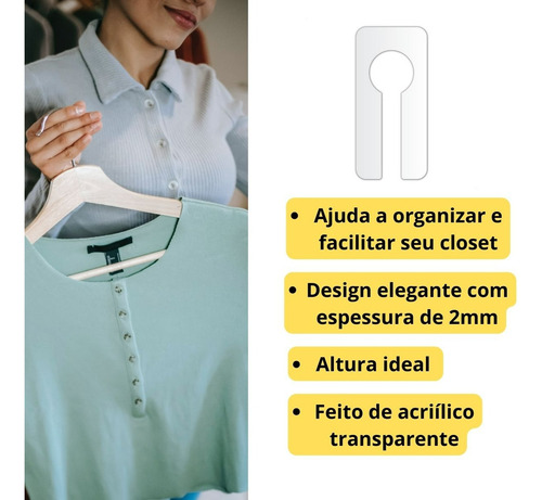 Separador De Cabides De Acrílico Kit Com 10 Und