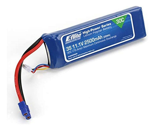 Bateria E-flite 2500mah 3s 11.1v 30c Lipo 12awg Ec3