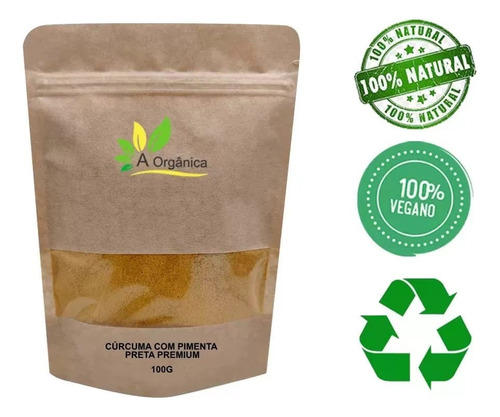 Kit 2 Cúrcuma Com Pimenta Preta Em Pó Premium 100g