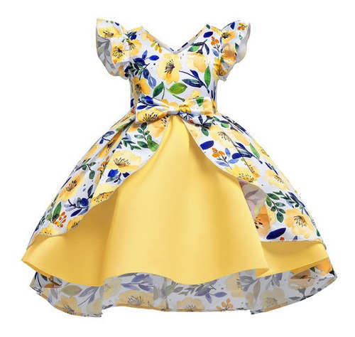 Vestido Estampado Para Fiesta De Cumpleaños Para Niña