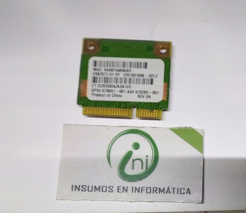 Tarjeta Wifi Hp 1000-1110la Model.tpn I105