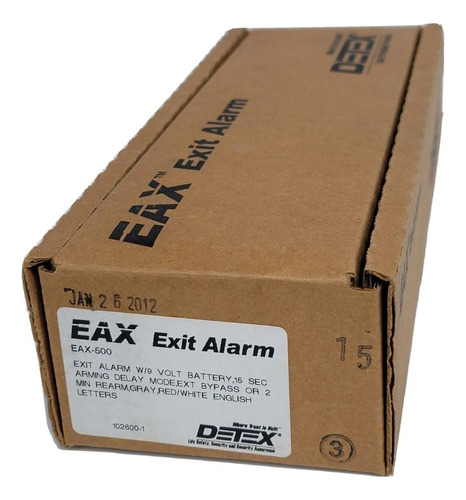 New Detex Eax-500 Eax Exit Alarm W/ 9v Battery Gray Ccs