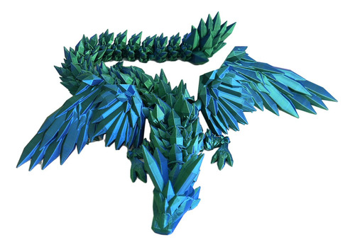 Figura De Dragón Impresa En 3d, Decoración De Azul Verde