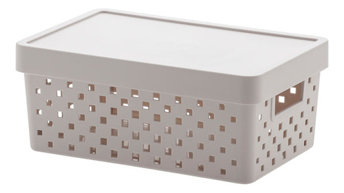 Organizador Quadratta Con Tapa 29x19x12 Cms Crema